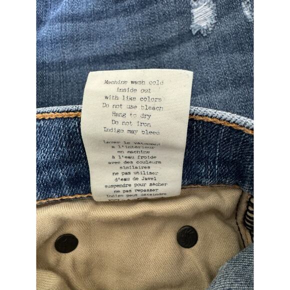 Rag & Bone Dre Jean Womens 24 Carter Blue Distressed Cut Off Crops Stretch Low - Picture 8 of 11